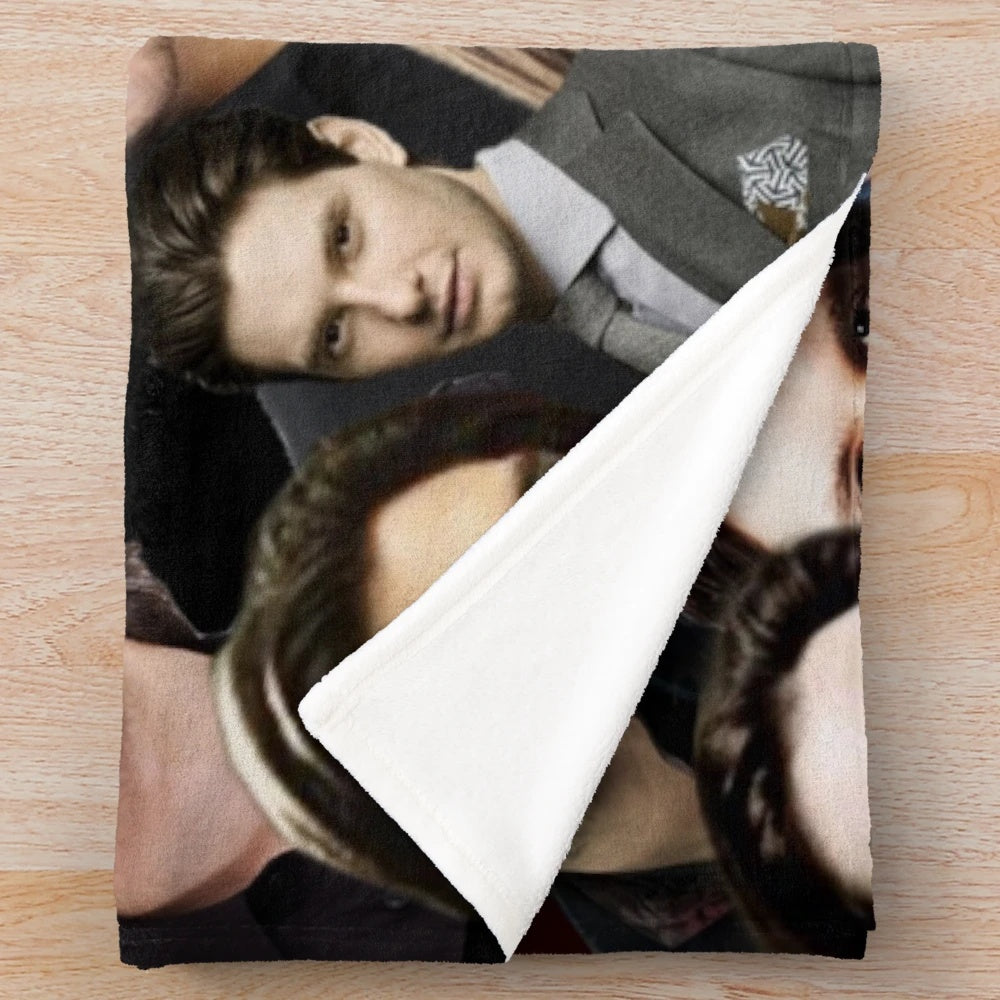 Ben Barnes collage plush blanket featuring the actor in various roles