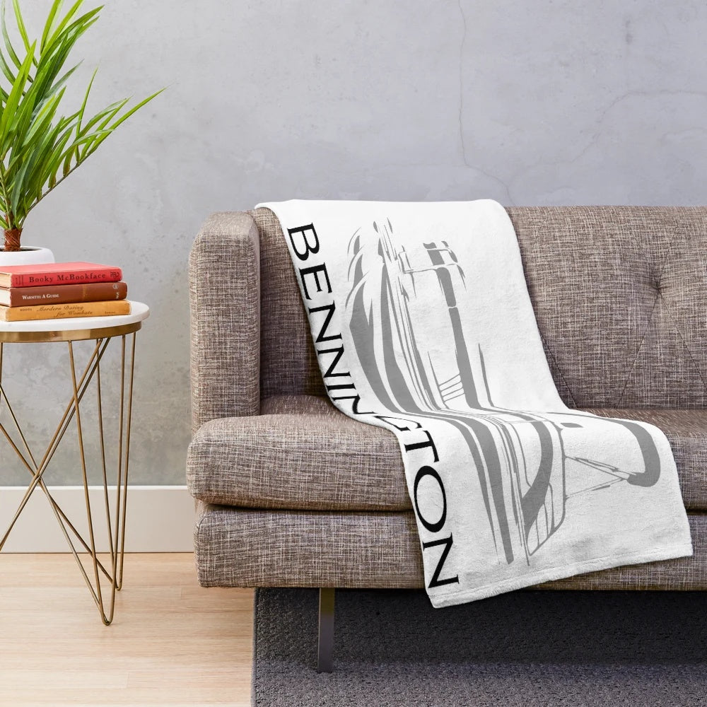 Bennington Boats Tritoon Image with Logo on Plush Blanket
