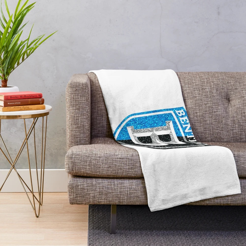Bentley University Falcons logo on a plush college blanket