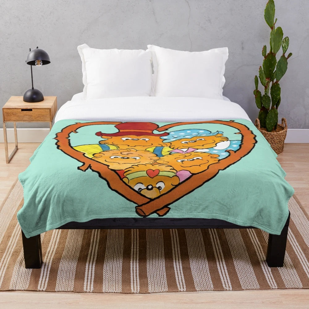 Soft and cuddly Berenstain Bears family plush blanket