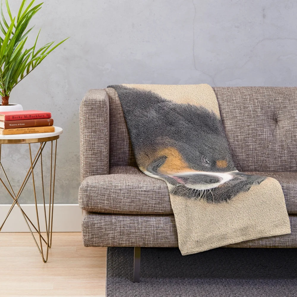 Bernese Mountain Dog Plush Blanket with Soft, Cozy Fabric