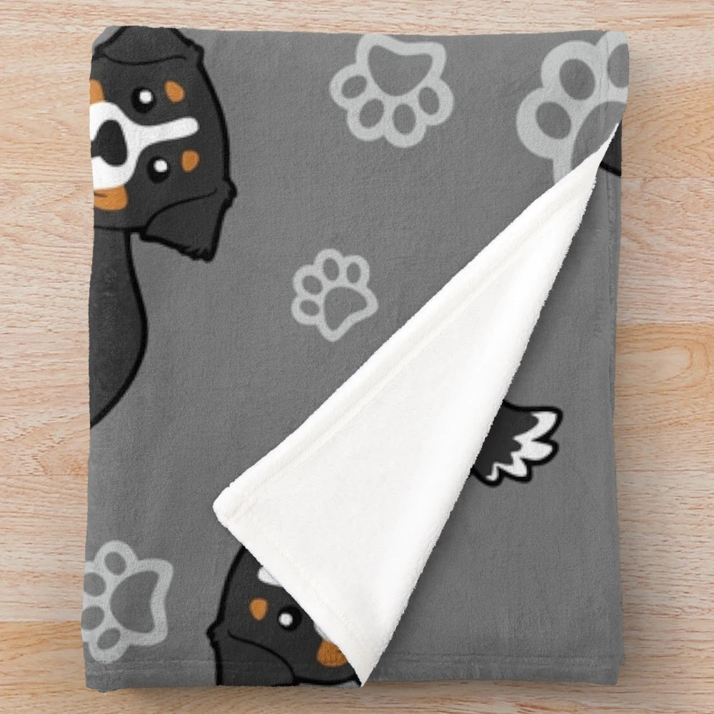Soft and fluffy Bernese mountain dog plush blanket