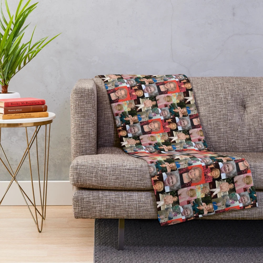 Betty White inspired plush blanket with golden girl design