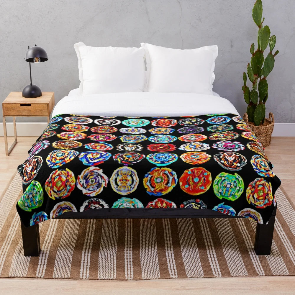 Beyblade-themed plush blanket for kids