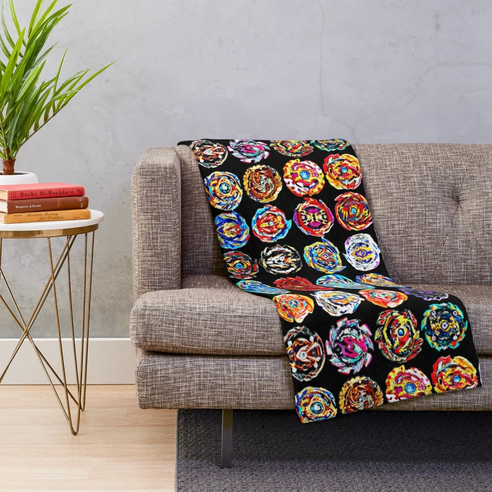 Beyblade-themed plush blanket for kids