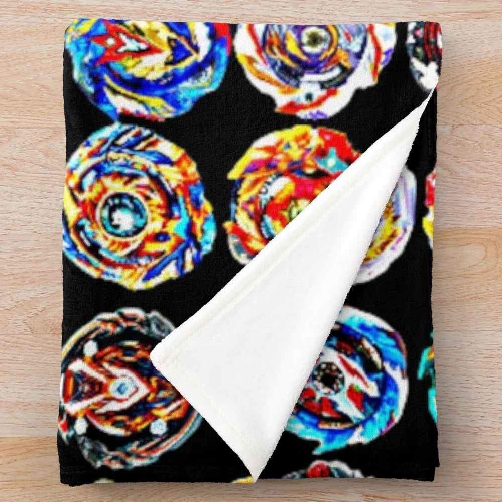 Beyblade-themed plush blanket for kids