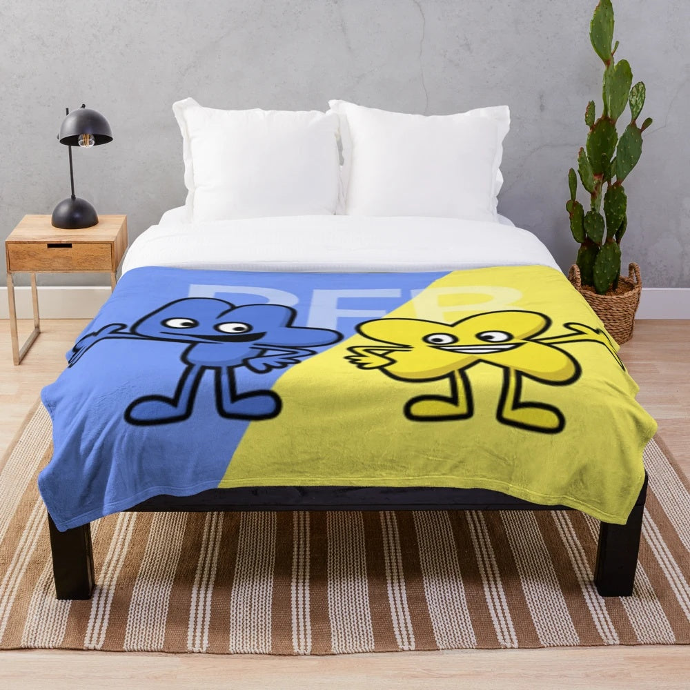 BFB inspired plush blanket featuring the characters from the popular YouTube animated series