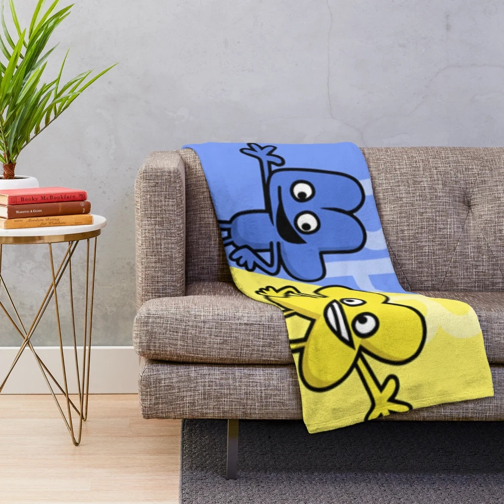 BFB inspired plush blanket featuring the characters from the popular YouTube animated series