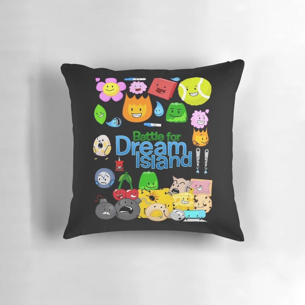 Battle For Dream Island themed pillow featuring characters from the popular object show