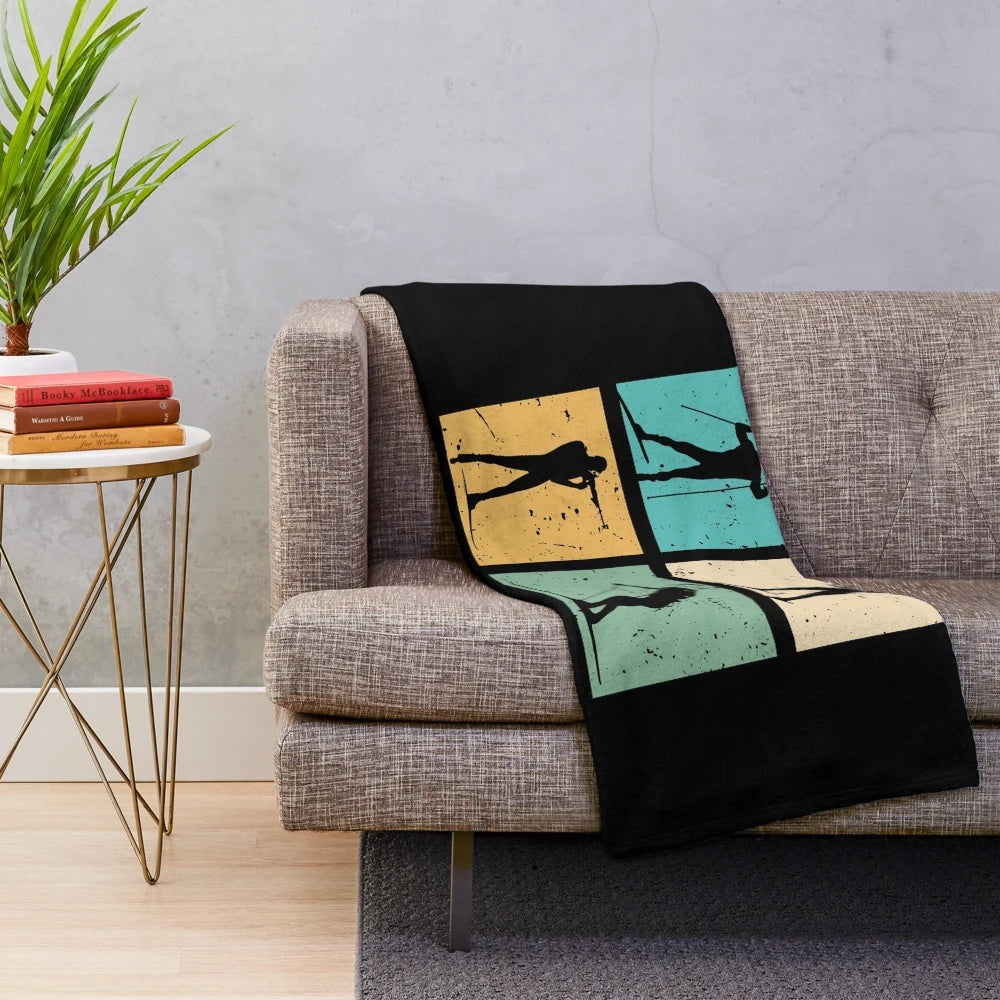 Biathlete Skier Plush Blanket for Winter Sports Fans