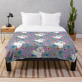 Bichon Frise and Butterfly Plush Blanket