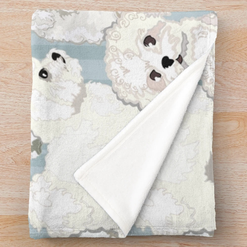 Soft and plush bichon frise and poodle dog blanket