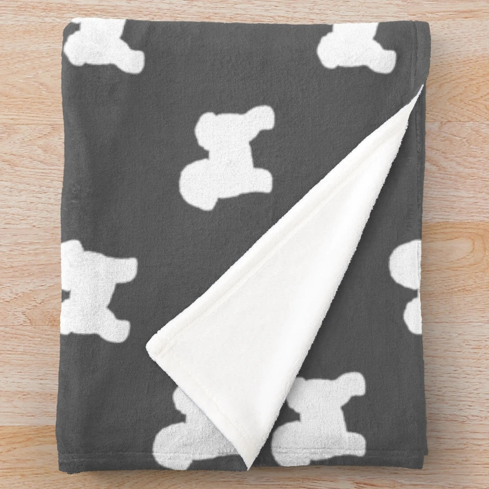Bichon Frise silhouette design on a soft, plush blanket