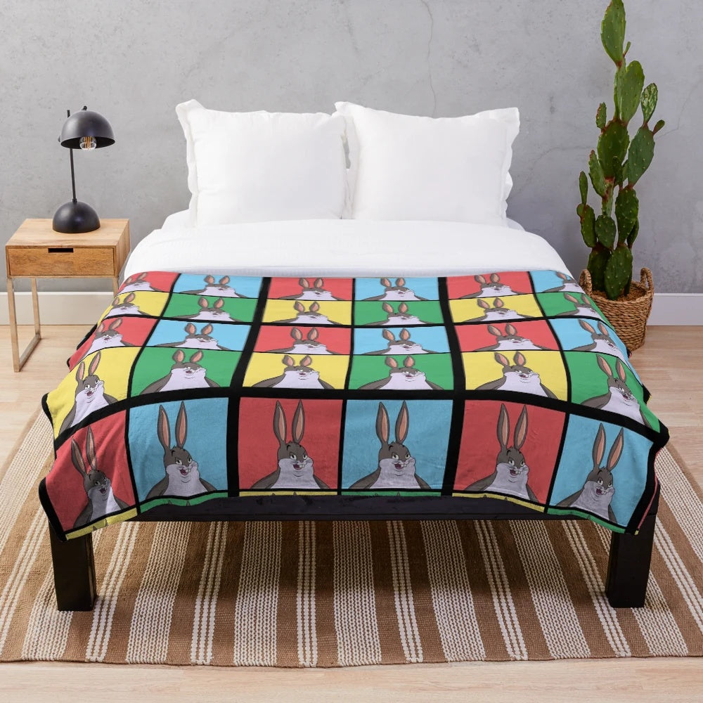 Big Chungus plush blanket featuring the popular internet meme character