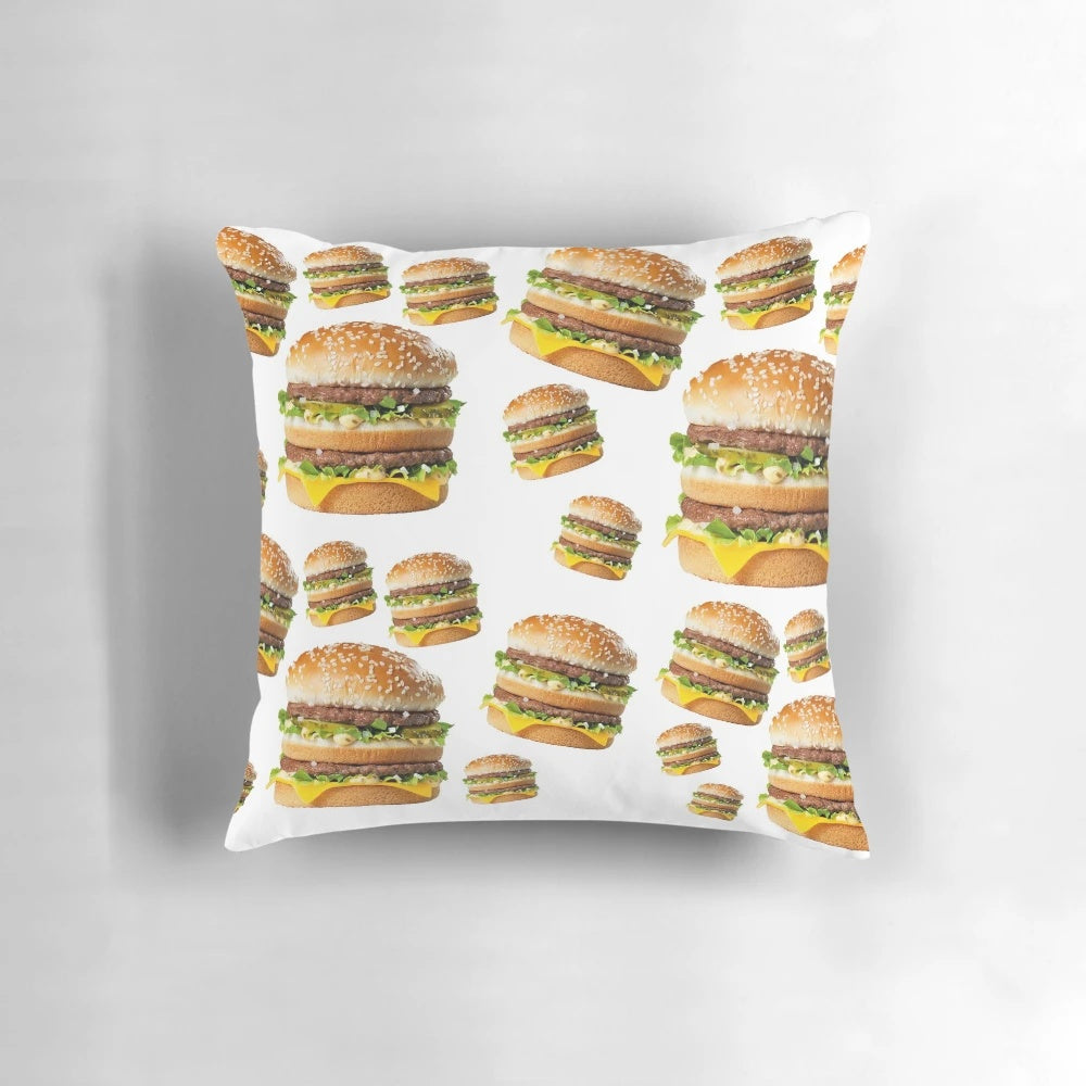 Plush Big Mac-shaped pillow for playful home decor