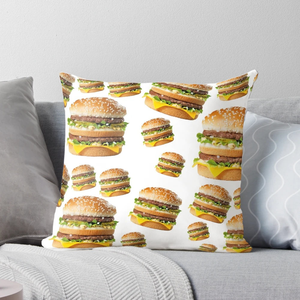 Plush Big Mac-shaped pillow for playful home decor