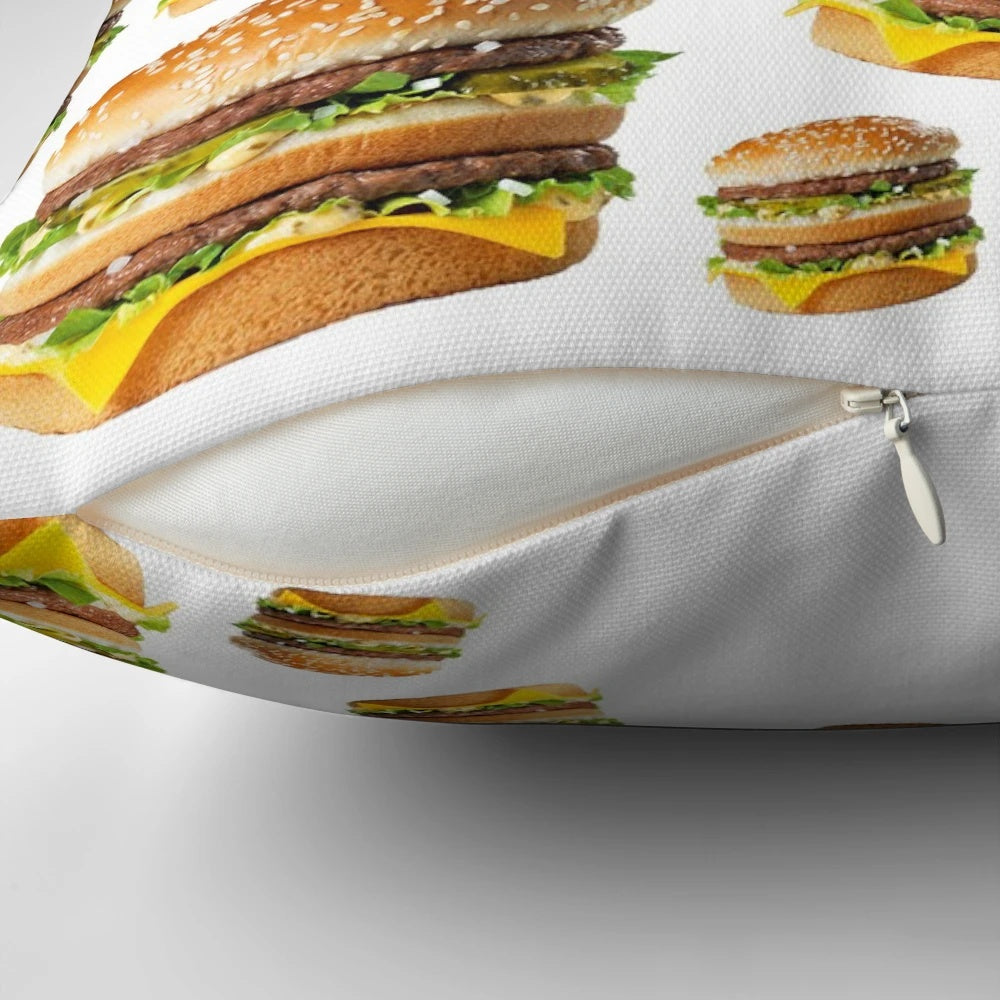 Plush Big Mac-shaped pillow for playful home decor