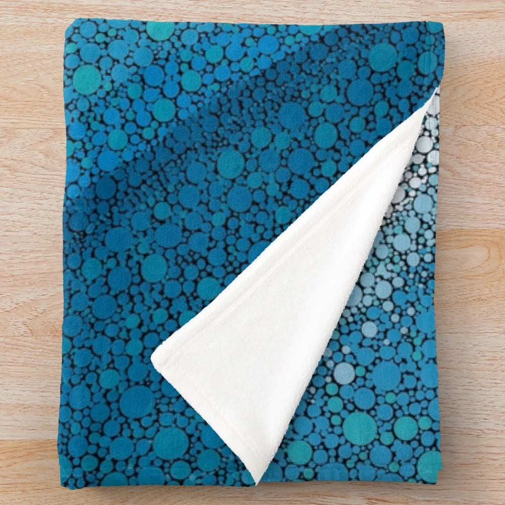 Cozy plush blanket with Bigambul-inspired ocean-themed artwork