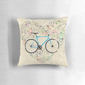 A plush, high-quality pillow featuring a vibrant bicycle design, perfect for bike lovers.