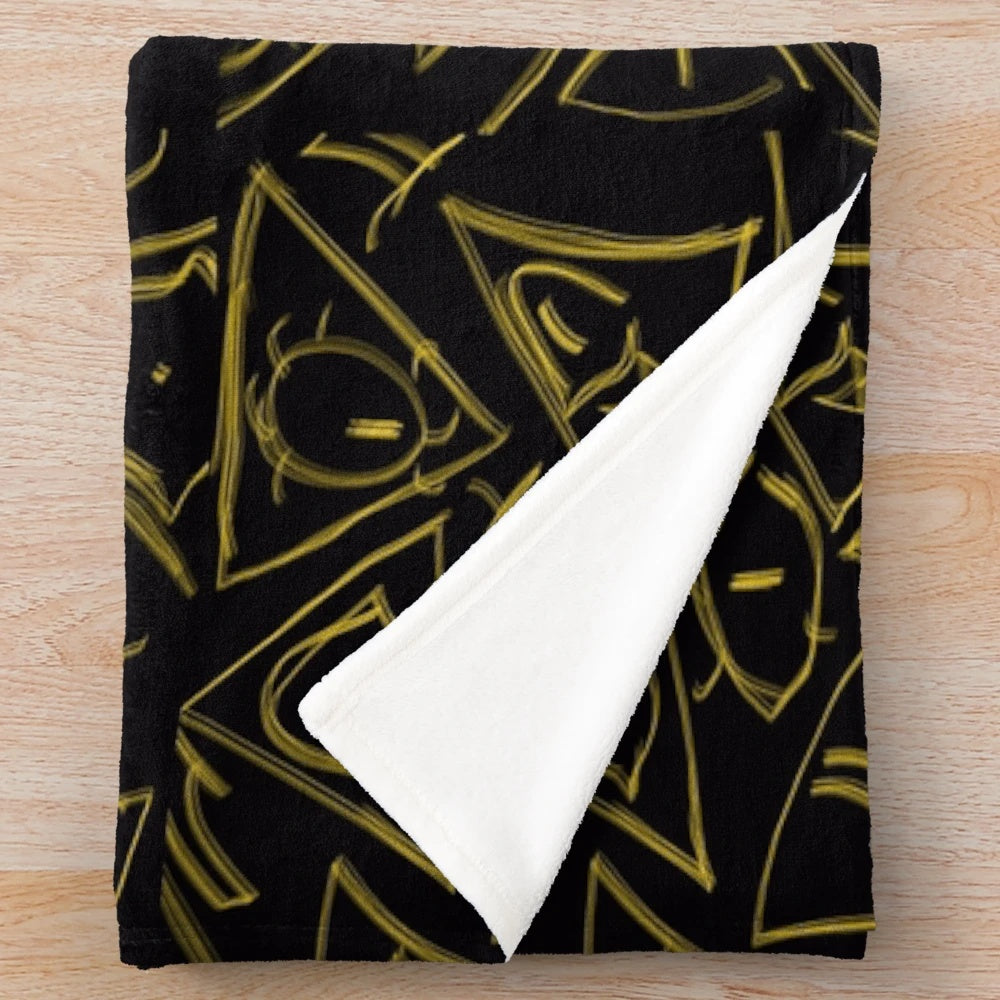 Soft and snuggly Bill Cipher plush blanket with Gravity Falls design