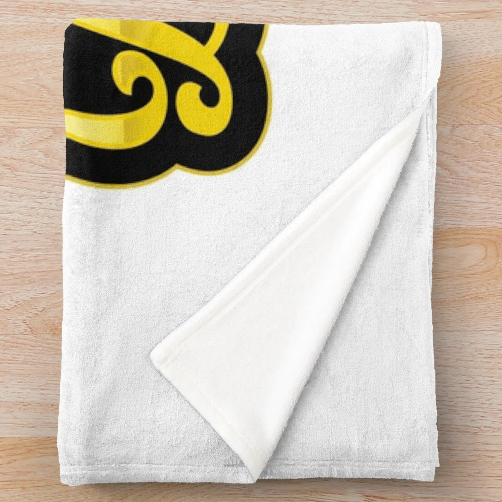 Billiards-themed plush blanket with pool cue and balls design