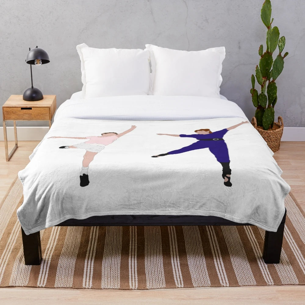 Plush blanket featuring scenes from the 1980s film Billy Elliot