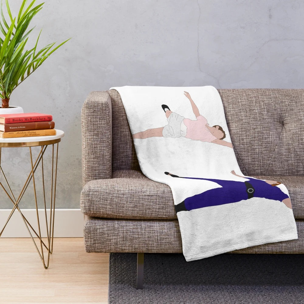 Plush blanket featuring scenes from the 1980s film Billy Elliot