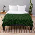 Binary code printed plush blanket