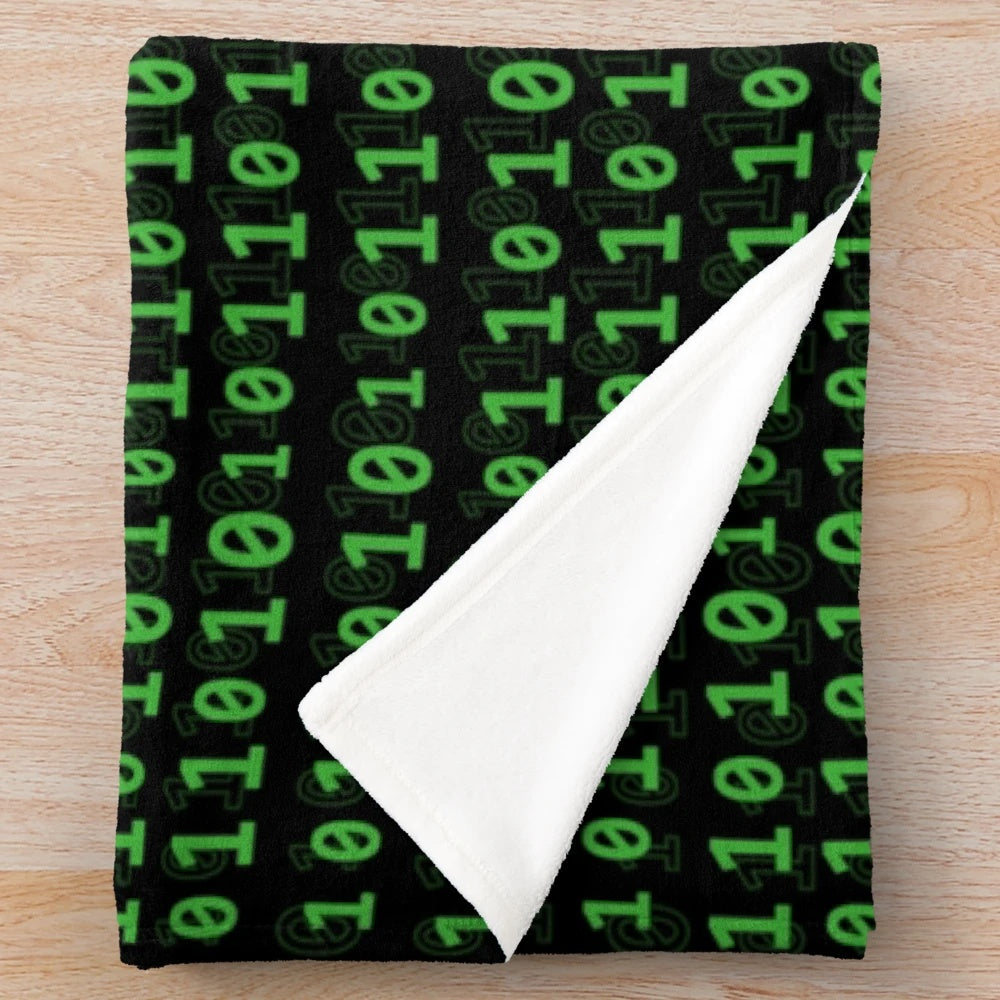 Plush blanket with binary numbers design for computer programmers