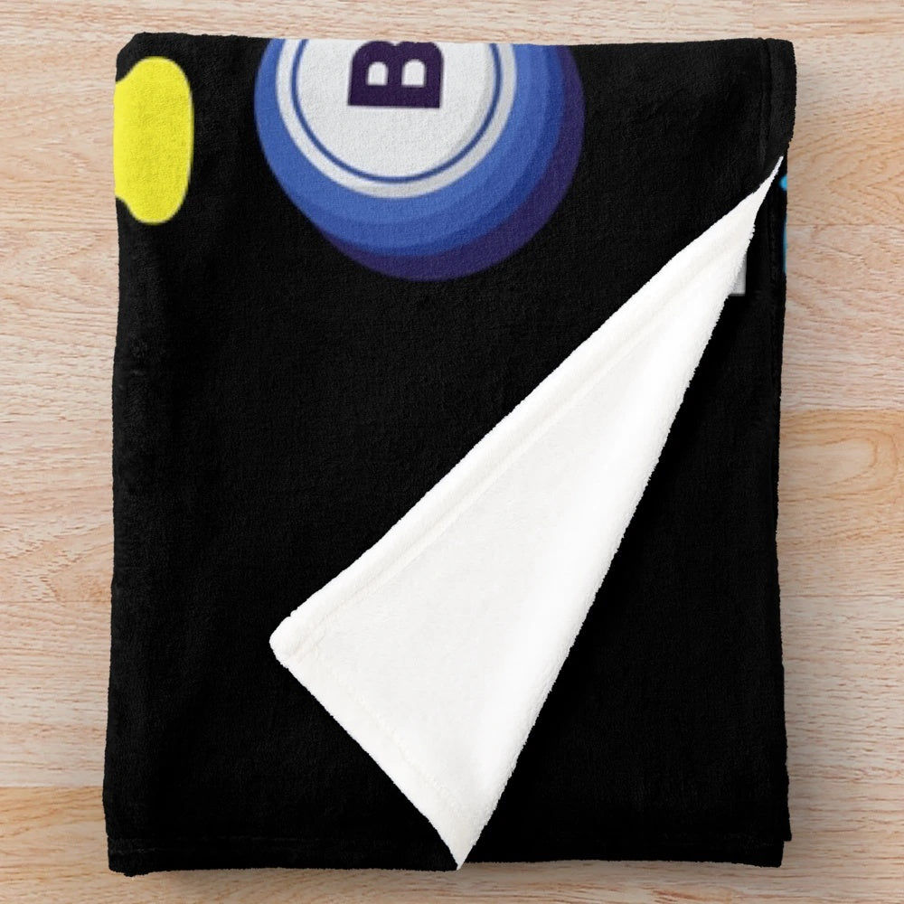 Funny Bingo Lover Plush Blanket with Bingo Themed Design