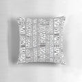 Serene black and white image of a birch forest, designed as a cozy, modern throw pillow.