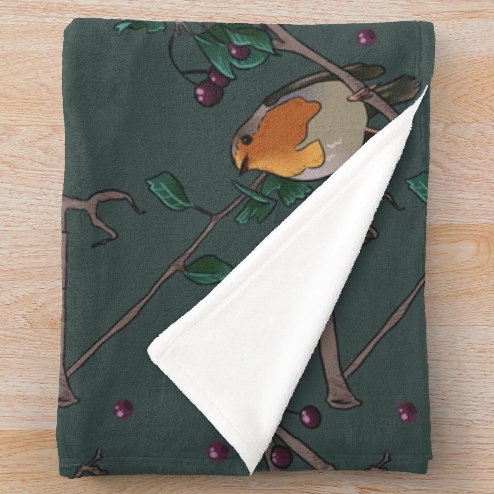 Soft and Plush Bird Pattern Blanket