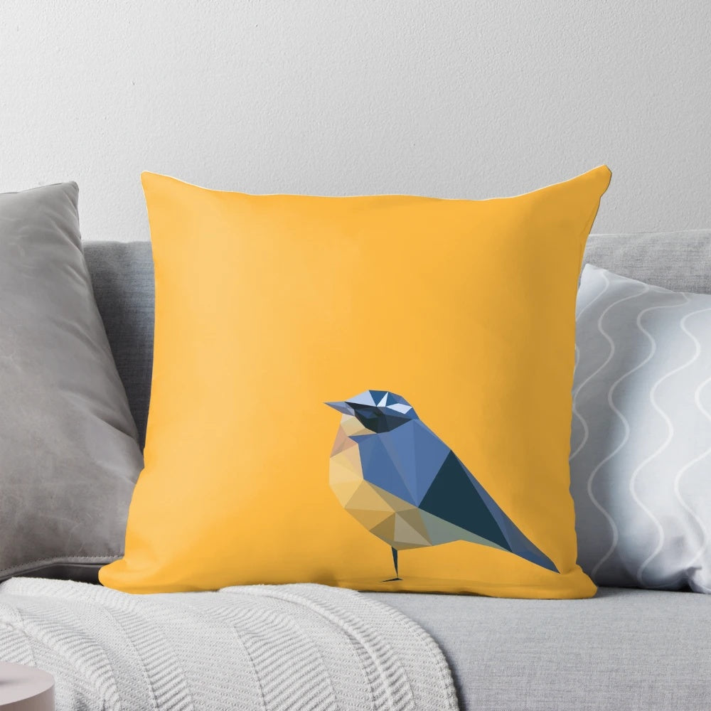 Soft, plush bird-themed pillow for a tranquil, nature-inspired bedroom