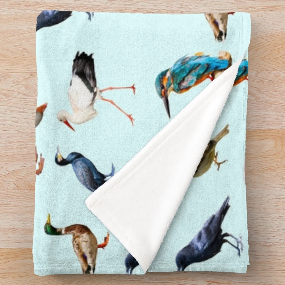 Soft and cozy plush blanket featuring a beautiful bird design