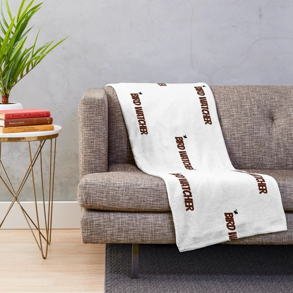 Bird watcher plush blanket with realistic bird design