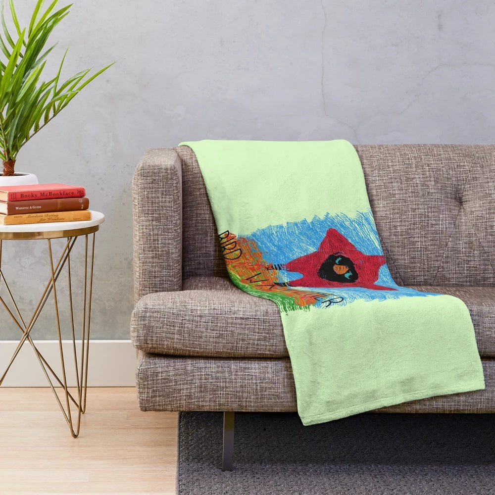 Bird watcher plush blanket featuring a red cardinal