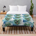Beautiful birds couple plush blanket for home decor