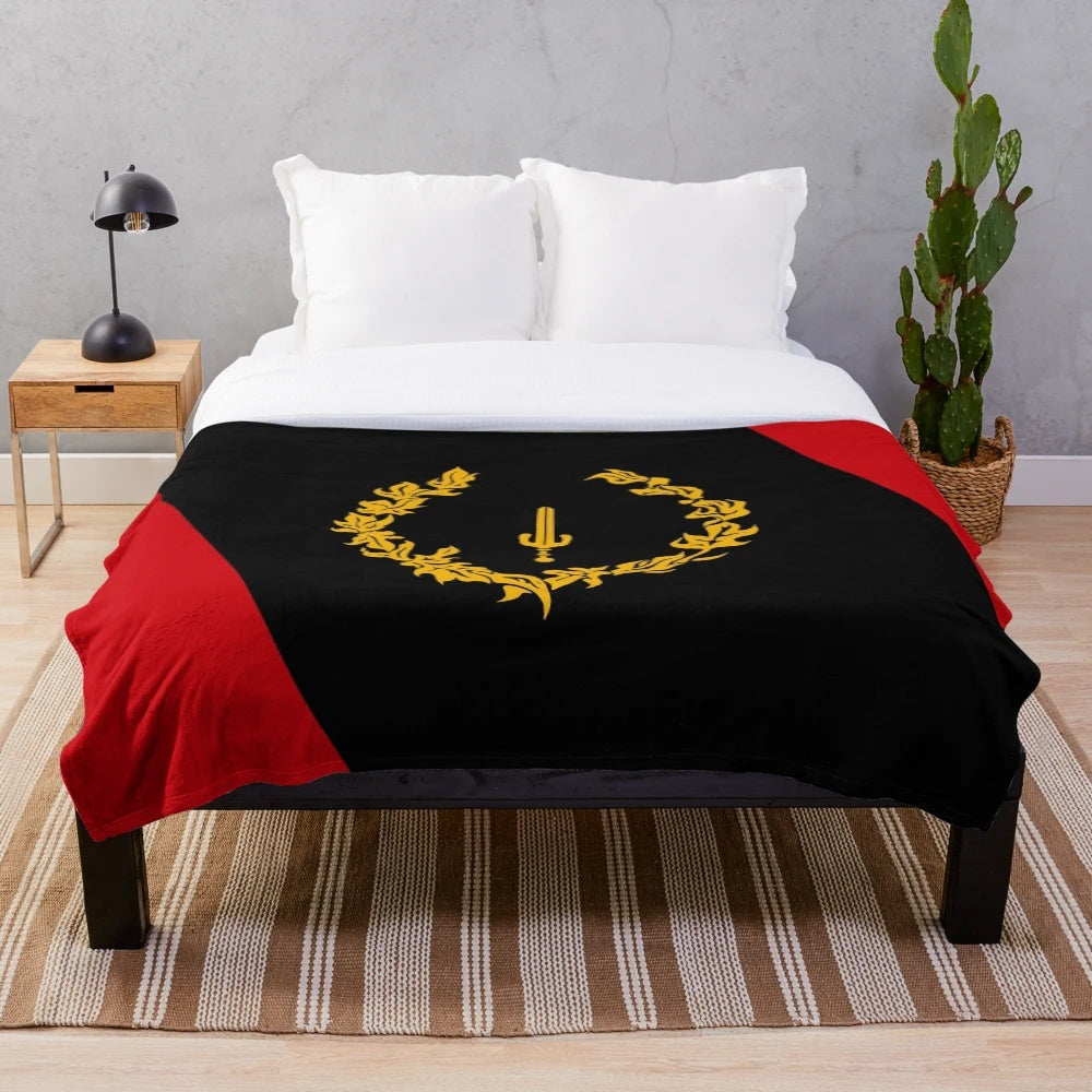 Black American heritage flag design on a soft, plush blanket