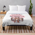 Soft black and pink plush blanket featuring a music band design