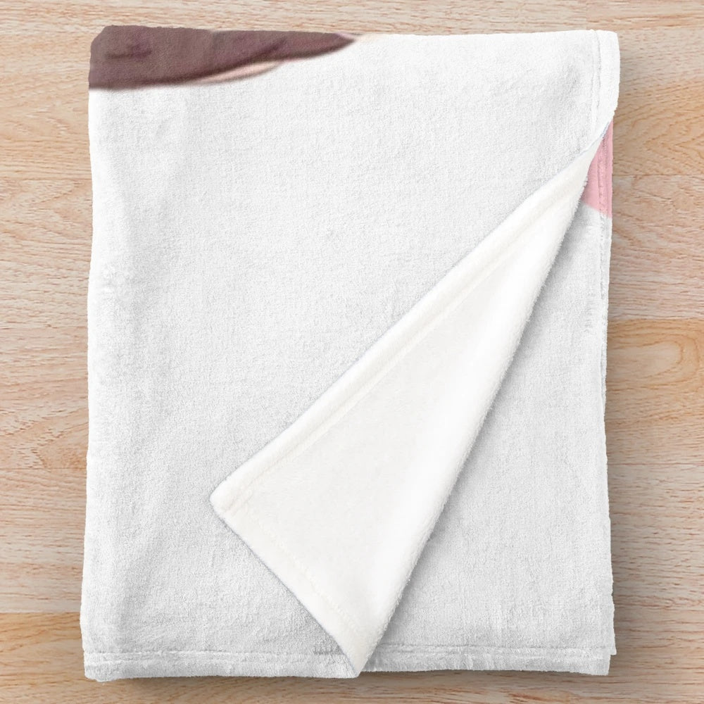 Soft black and pink plush blanket featuring a music band design