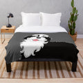 Black and white bernedoodle plush blanket