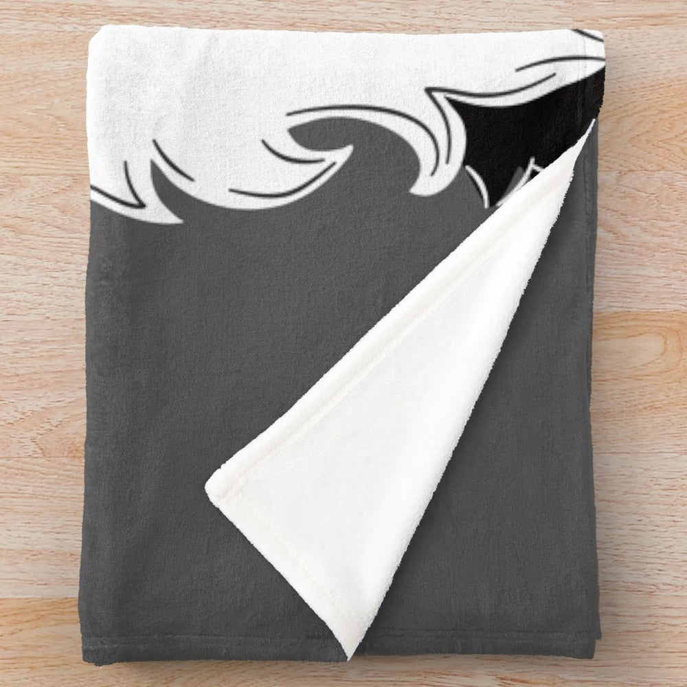 Black and white bernedoodle plush blanket