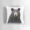 Image of a plush black bear decorative throw pillow for nature-inspired home decor