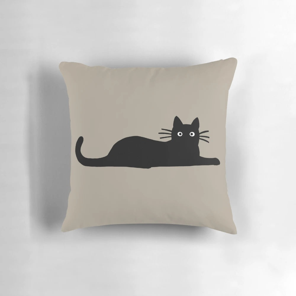 Plush black cat-shaped pillow for pet owners and fans of feline friends