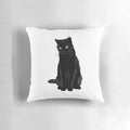 A plush black cat-themed pillow for home decoration