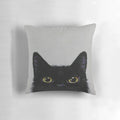 Soft, abstract black cat pillow perfect for Halloween and year-round decor