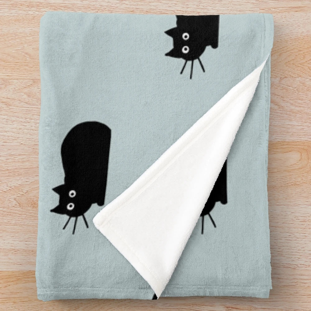 Cuddly black cat plush blanket for cat enthusiasts