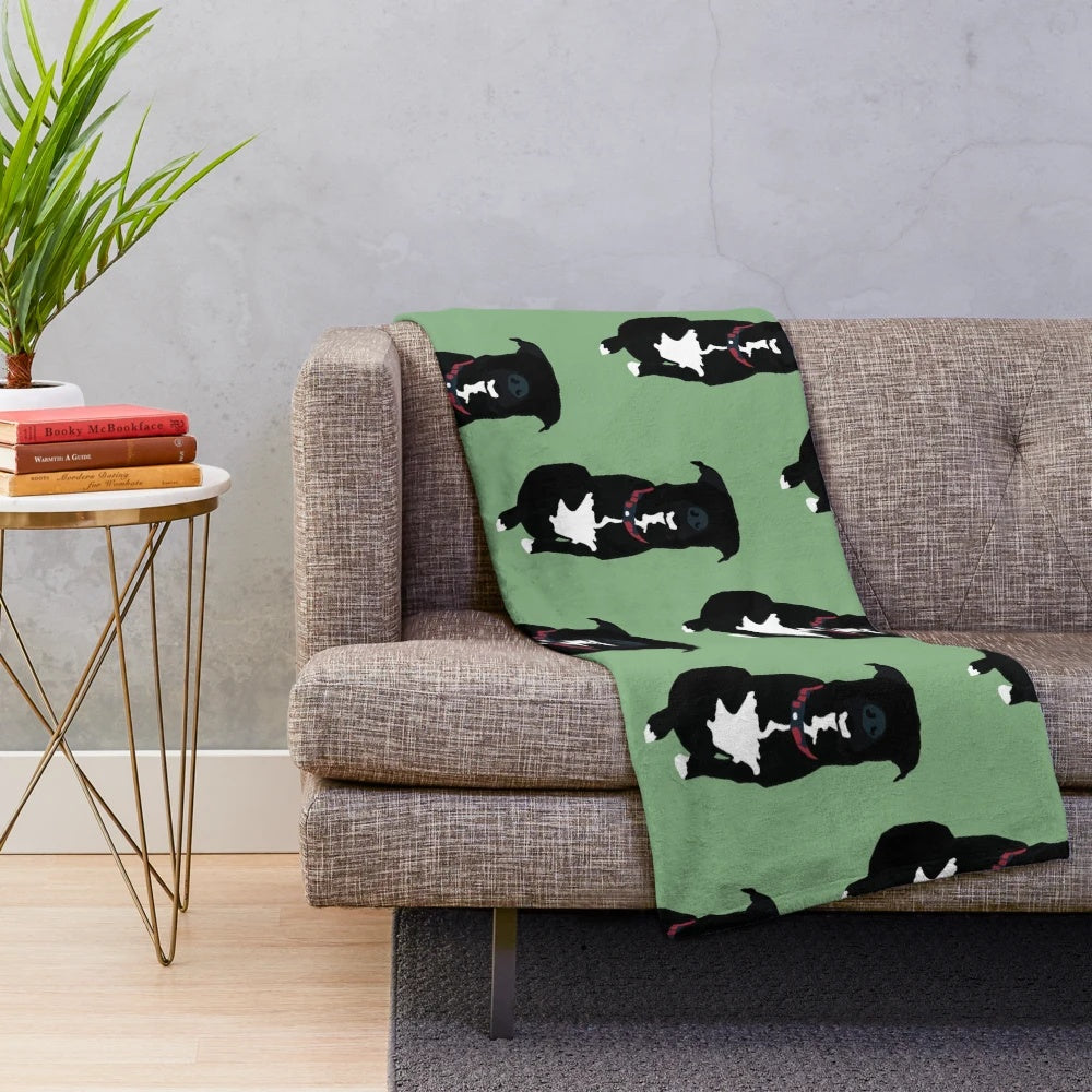 A plush, soft black dog-themed blanket for pet lovers