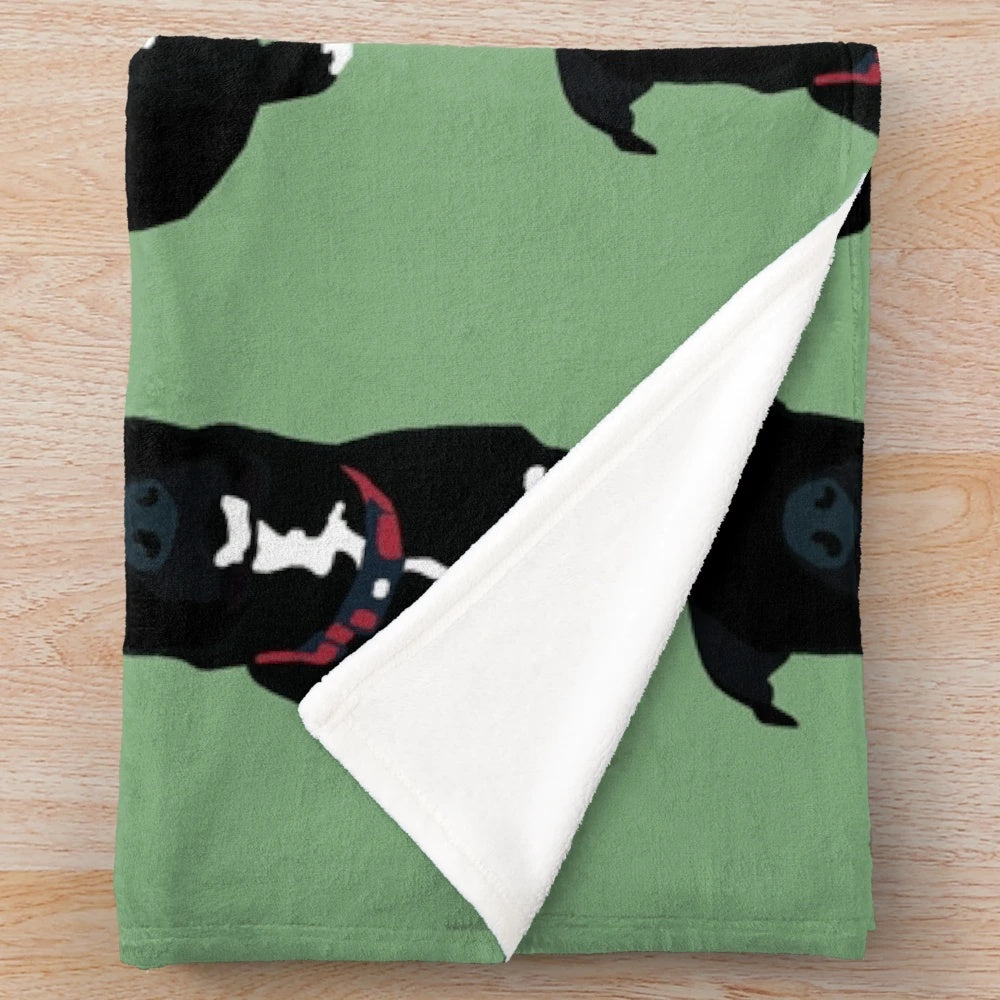 A plush, soft black dog-themed blanket for pet lovers