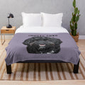 Black doodle dog plush blanket with various poodle mix breed designs